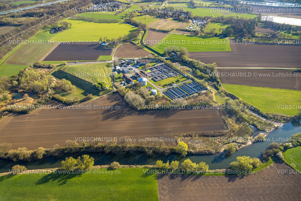 Olfen250405051 | Luftbild, Lippeverband Kläranlage Dattelner Mühlenbach, NSG Lippeaue und Fluss Lippe, Stadtgrenze Olfen-Datteln, Hötting, Datteln, Münsterland, Nordrhein-Westfalen, Deutschland