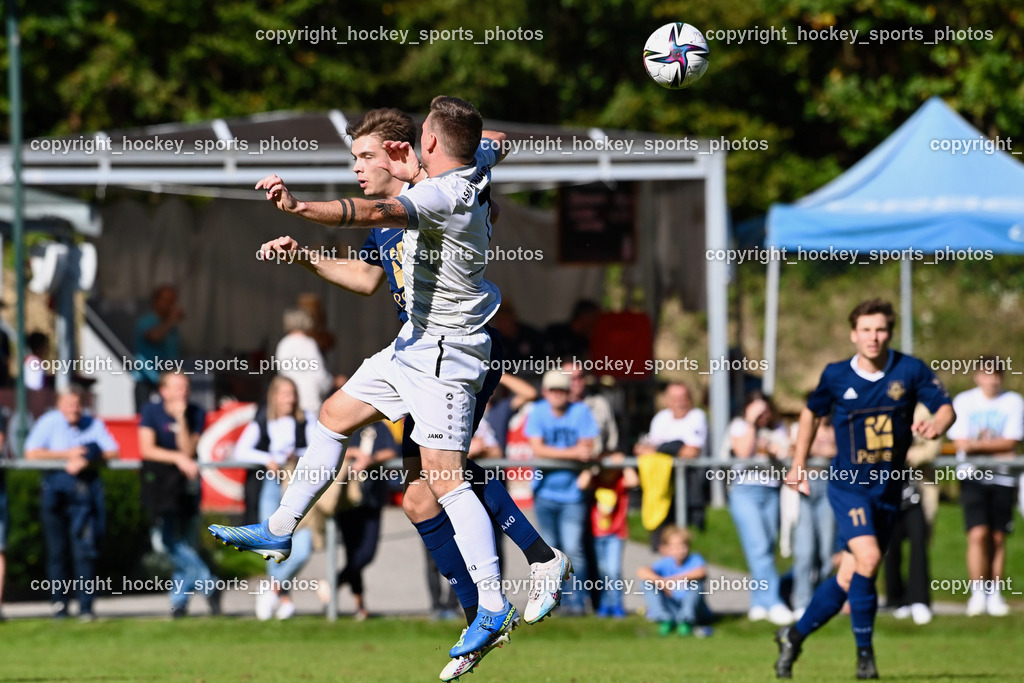 ATUS Velden vs. ASKÖ Köttmannsdorf 7.10.2023 | #18 Nicolas Manuel Modritz ATUS Velden, #7 Ziga Erzen Köttmannsdorf, ATUS Velden vs. ASKÖ Köttmannsdorf 7.10.2023, ATUS Velden vs. ASKÖ Köttmannsdorf am 07.10.2023 in Velden (Wald Arena Velden), Austria, (Photo by Bernd Stefan)