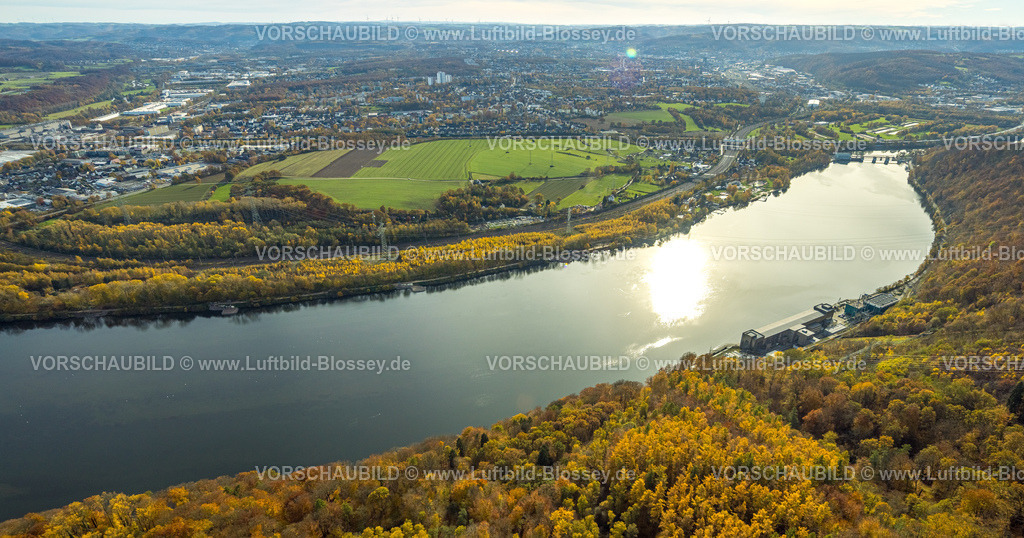 Hagen251100508 | Luftbild, Hengsteysee und herbstliche Bäume, Uhlenbruch Landschaftsschutzgebiet, Boele, Hagen, Ruhrgebiet, Nordrhein-Westfalen, Deutschland
