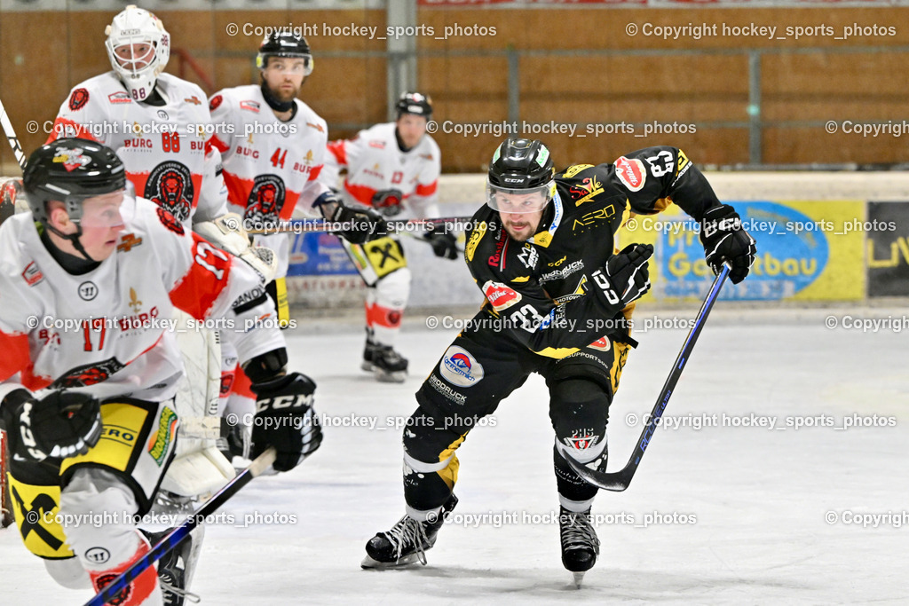 EC MET PHOTOVOLTAIK HORNETS SPITTAL vs. EV ZELTWEG MURTAL LIONS | #23 Sodja Urban EC Hornets Spittal, #88 Mocher Paul EV ZELTWEG MURTAL LIONS, #44 Selan Maks EV ZELTWEG MURTAL LIONS, #17 Logar Miha EV ZELTWEG MURTAL LIONS, EC MET PHOTOVOLTAIK HORNETS SPITTAL vs. EV ZELTWEG MURTAL LIONS, EC MET PHOTOVOLTAIK HORNETS SPITTAL vs. EV ZELTWEG MURTAL LIONS am 08.02.2026 in Spittal an der Drau (Eissportzentrum Spittal), Austria, (Photo by Bernd Stefan)