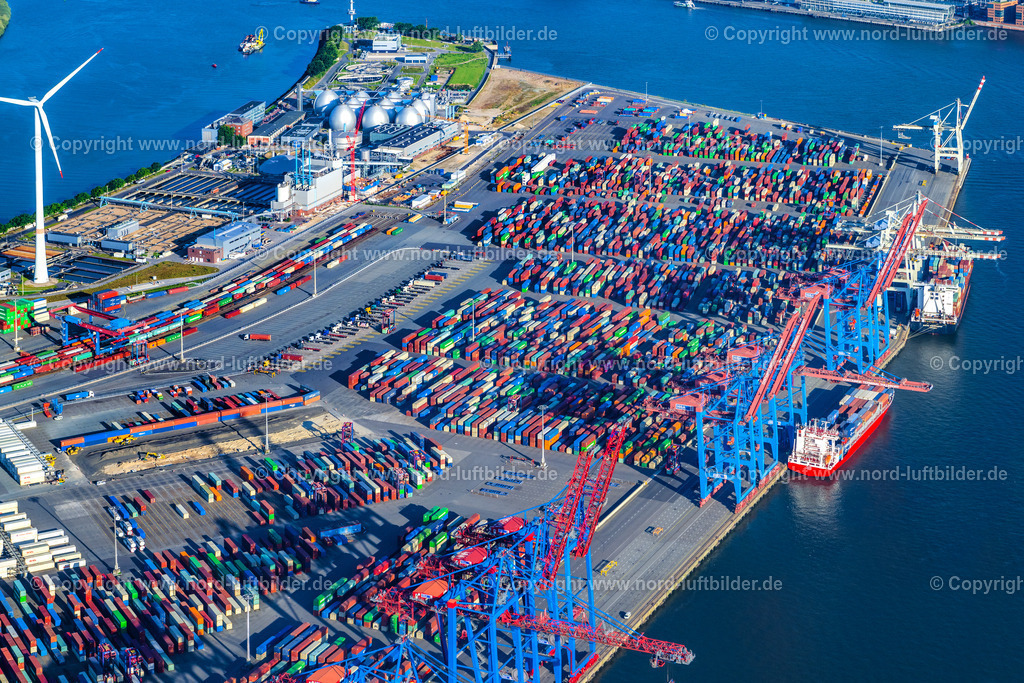 Hamburg_Tollerort_Container_Terminal_ELS_9919070923 | HAMBURG 21.08.2023 Containerterminal im Containerhafen des Überseehafen Container Terminal Tollerort in Hamburg. // Container Terminal in the port of the international port Container Terminal Tollerort in Hamburg. Foto: Martin Elsen