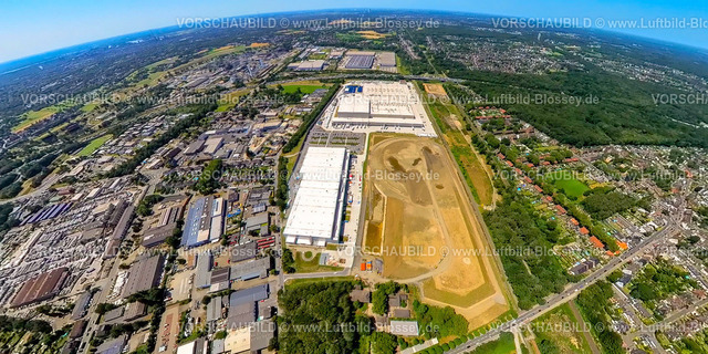Oberhausen230790162_LogPort_EDEKA_Picnic | Luftbild, Logistikzentrum, EDEKA Zentrallager, Picnic E-Food-Lager, Baustelle Schwarze Heide, Erdkugel, Fisheye Aufnahme, Fischaugen Aufnahme, 360 Grad Aufnahme, tiny world, Schwarze Heide, Oberhausen, Ruhrgebiet, Nordrhein-Westfalen, Deutschland