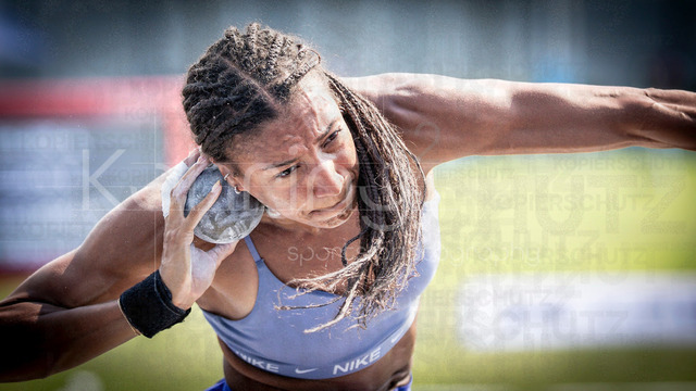 Multisport Event; Ratingen, 27.06.2026 | RATINGEN, GERMANY - JUNE 27, 2026 : Nafissatou Thiam (BEL / Belgium) competing in the heptathlon’s shot put during the Multisport Event at Stadion Ratingen on June 27, 2026 in Ratingen, Germany.