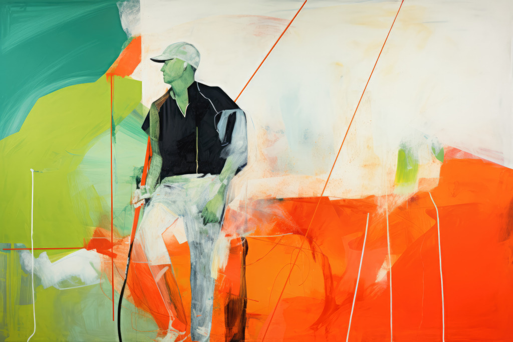 2307180 - Golfer | Sehr abstraktes dekoratives Bild eines Golfspielers.