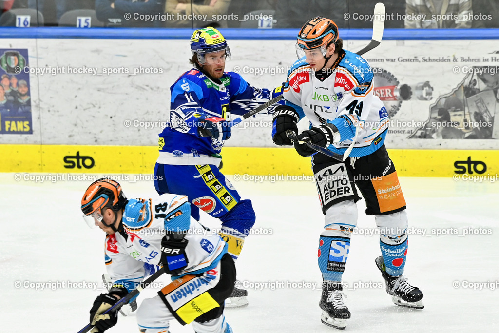 EC IDM Wärmepumpen VSV vs. STEINBACH BLACK WINGS LINZ  | #16 HANCOCK Kevin EC VSV, #49 Knott Graham BLACK WINGS LINZ, EC IDM Wärmepumpen VSV vs. STEINBACH BLACK WINGS LINZ , EC IDM Wärmepumpen VSV vs. STEINBACH BLACK WINGS LINZ  am 28.01.2025 in Villach (Stadthalle Villach), Austria, (Photo by Bernd Stefan)