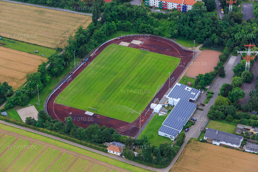 Luftbild: Sportplatz des ASV in Eppelheim im Bundesland Baden-Württemberg in Deutschland. Foto: IMG_090903.jpg vom 04.07.2016 durch Werner Riehm/FLY-FOTO.deASV 1888 Eppelheim e.V