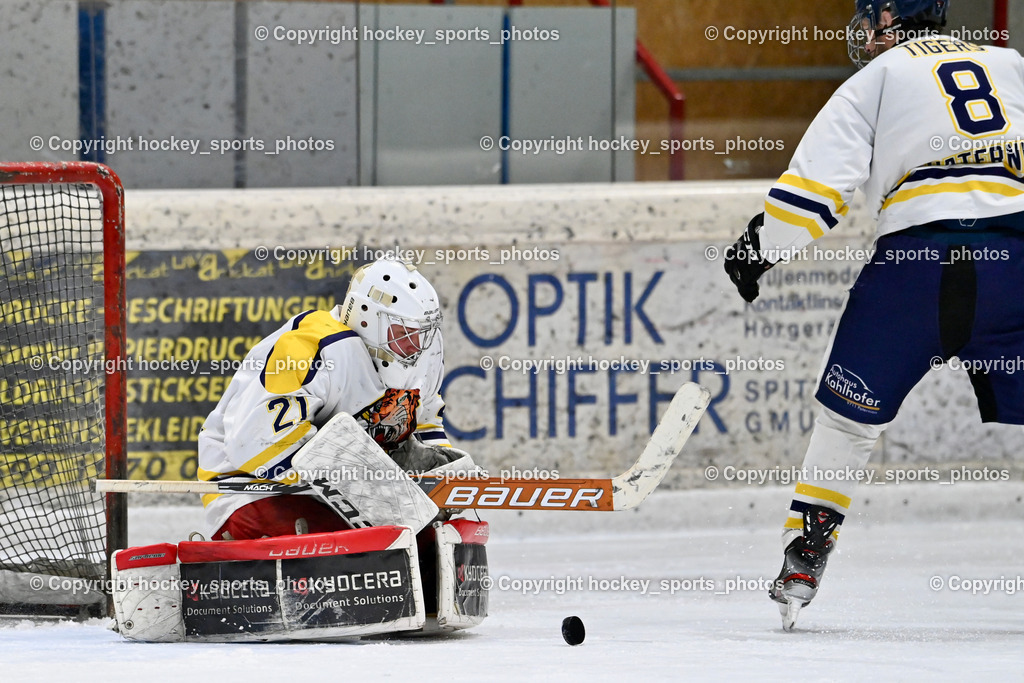 EC Tigers Paternion vs. Tarco Wölfe II | #21 Lesacher Jürgen EC Tigers Paternion, #8 Ortner Sandro EC Tigers Paternion, EC Tigers Paternion vs. Tarco Wölfe II, EC Tigers Paternion vs. Tarco Wölfe II am 19.12.2024 in Spittal an der Drau (Eissportzentrum Spittal), Austria, (Photo by Bernd Stefan)
