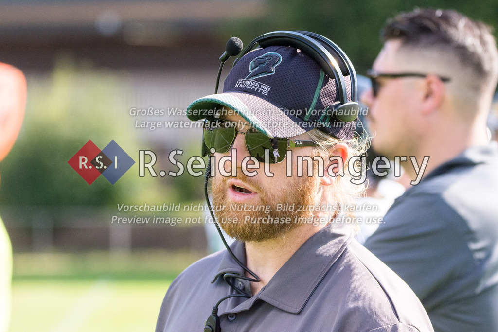 American Football, Saison 2022, Regionalliga Nord, Hamburg Blue Devils - Oldenburg Knights, Dr.-Hermann-Schnell-Sportplatz (Hamburg), 06.08.2022, 07. Gameweek | Marius Kitchingmann (RB Coach, Oldenburg)