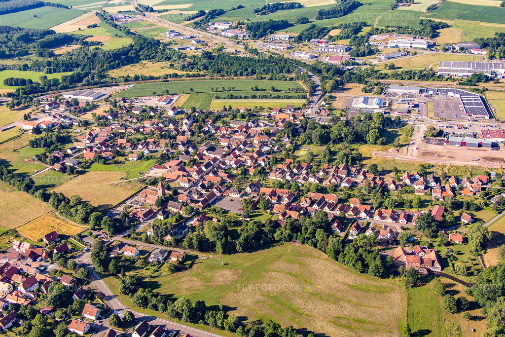 Aerial view: View of the town in the district Altenstadt in Wissembourg in the state Bas-Rhin, France.Photo: IMG_083051.jpg taken on 06/26/2015 by Werner Riehm/FLY-FOTO.comResolution of the original: 5472 x 3648 px