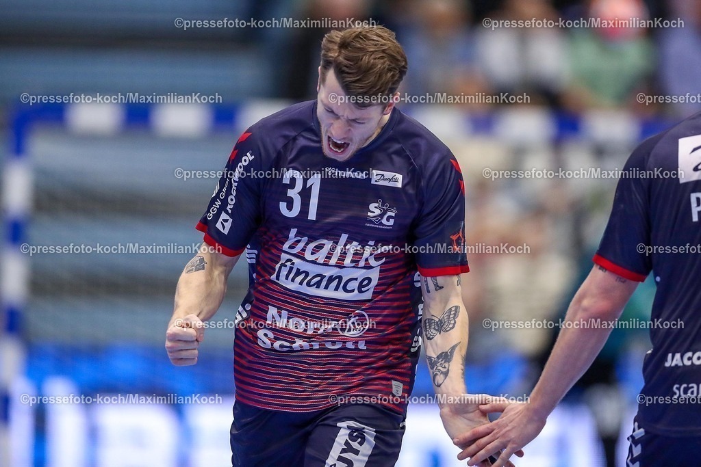 Gum11022501105 | 11.02.2025, Handball, European League - Hauptrunde Gruppe IV, VfL Gummersbach - SG Flensburg-Handewitt, Schwalbe-Arena: Emil Jakobsen (Flensburg-Handewitt #31)