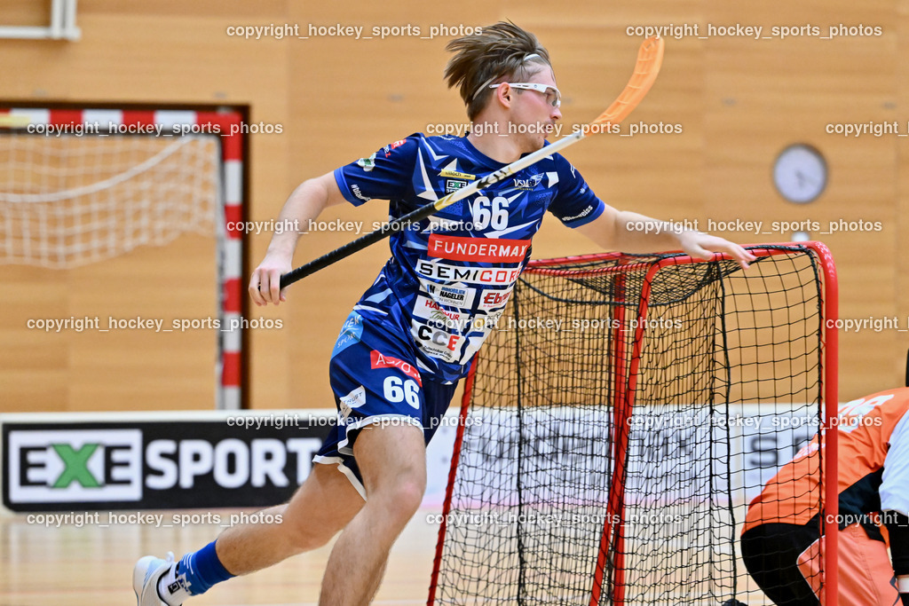 VSV Unihockey vs. SZPK Floorball | #66 Jakob Rainer VSV Unihockey, VSV Unihockey vs. SZPK Floorball, VSV Unihockey vs. SZPK Floorball am 23.11.2024 in Villach (Ballspielhalle St. Martin), Austria, (Photo by Bernd Stefan)