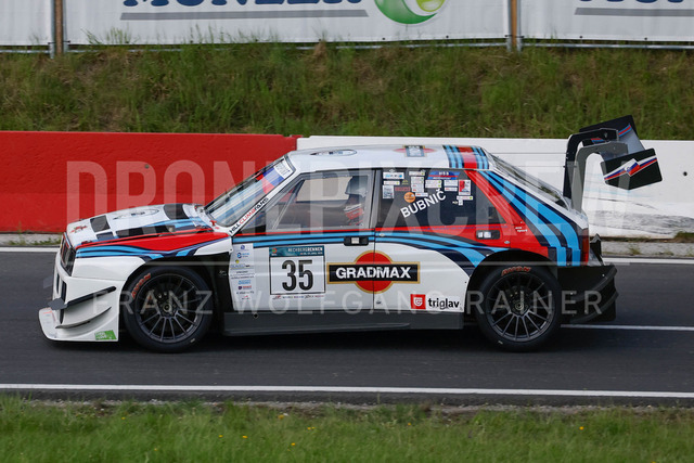 Rechberg Hill Climb 2025 – FIA European Hill Climb Championship | Rechberg Hill Climb 2025, part of the FIA European Hill Climb Championship. High-speed racing action, mountain scenery, atmosphere and pure motorsport passion captured in detail. The image shows Milan Bubnic (SLO) Lancia Delta Integrale.          
