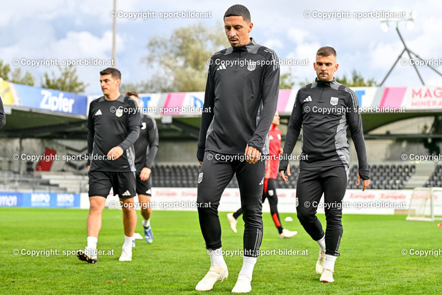 AUT, Fussball Abschlusstraining LASK zur UEFA Conference League MD1 | 02.10.2024, voestalpine Stadion Pasching, AUT, Abschlusstraining LASK zur UEFA Conference League MD1 im Bild Robert Zulj of Lask, Filip Stojkovic of Lask