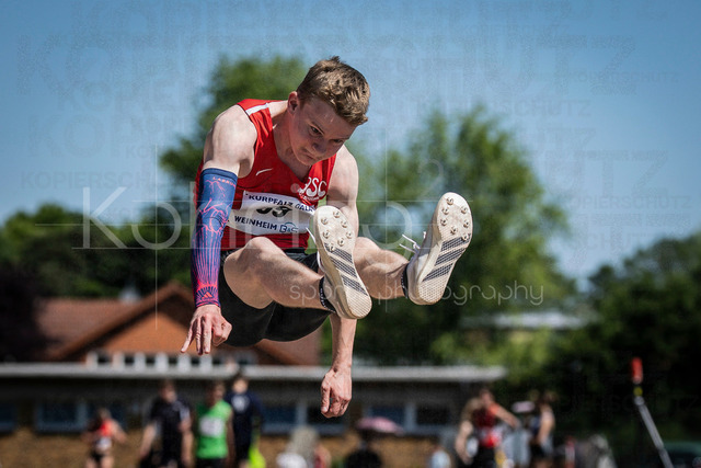 B&amp;S Kurpfalz Gala; Weinheim, 23.05.2026 | WEINHEIM, GERMANY - MAY 24:  Tim Bredlau (GER/ASC Darmstadt) during the B&amp;S Kurpfalz Gala am 23.05.2026 at the  Sepp-Herberger-Stadium in Weinheim (Baden-Wuerttemberg / Germany).