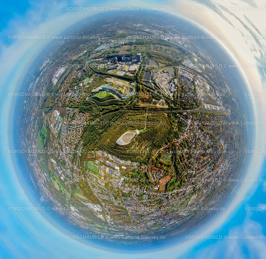 Bottrop20221006_1Tetraeder3 | Luftbild, Tetraeder auf der Halde Beckstraße, alpincenter Bottrop, Fisheye Aufnahme, Fischaugen Aufnahme, 360 Grad Aufnahme, Batenbrock-Nord, Bottrop, Fisheyeaufnahme, Ruhrgebiet, Nordrhein-Westfalen, Deutschland