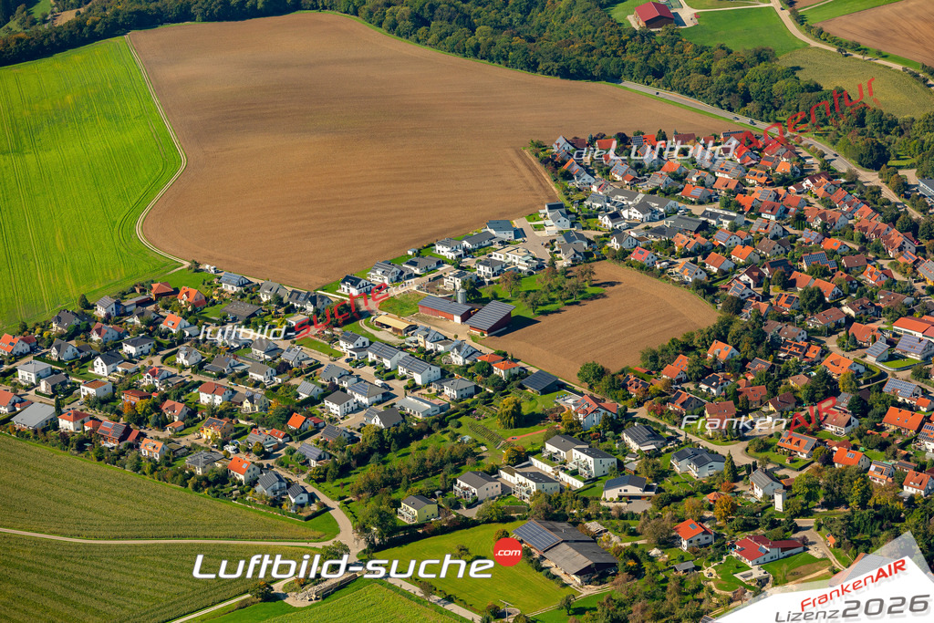 Luftaufnahme von Wolpertshausen - Die Luftaufnahme wurde 2025 vom UL-Flugzeug heraus erstellt ( keine Drohne ) - Hochauflösende Luftaufnahme - für professionelle Ausdrucke geeignet. Die Geschenkidee !Mit Lizenz und Bildrechte bestellbar