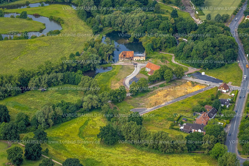 Hamm220601898 | Luftbild, Baugebiet Schlossmühle, Mühlengraben und Mühlenteich, An der Schlossmühle, Hamm, Ruhrgebiet, Nordrhein-Westfalen, Deutschland