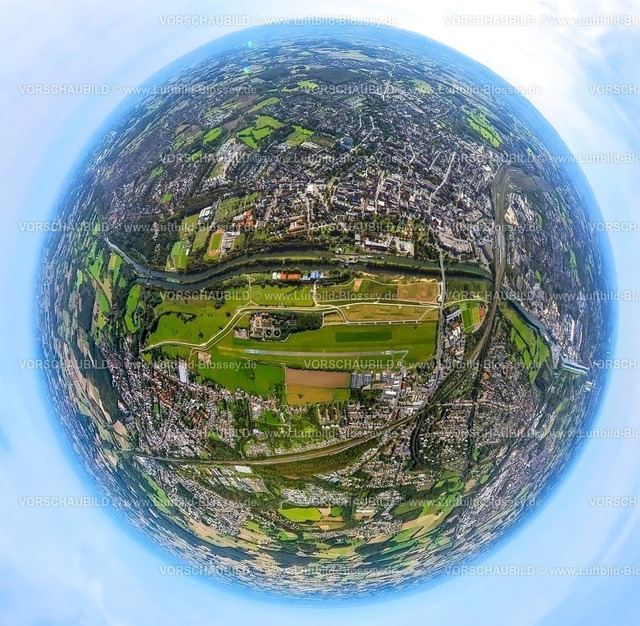 Hamm230990229Lippeumbau | Luftbild, Lippeumbau Erlebensraum, Fluss Lippe Lippeaue und Datteln-Hamm-Kanal, Flugplatz Hamm-Lippewiesen, City Ansicht, Erdkugel, Fisheye Aufnahme, Fischaugen Aufnahme, 360 Grad Aufnahme, tiny world, Stadtbezirk Heessen, Hamm, Sauerland, Nordrhein-Westfalen, Deutschland