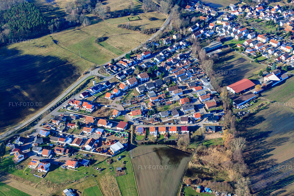 Luftbild: Silzweg in Hanhofen im Bundesland Rheinland-Pfalz in Deutschland. Foto: IMG_36895.jpg vom 16.01.2011 durch Werner Riehm/FLY-FOTO.de