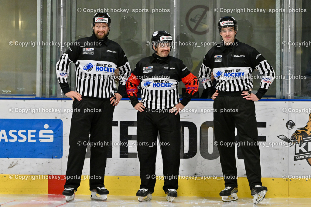 ESC Sparkasse Steindorf vs. LE Kings | Mike David Referee, WIDMANN Florian Referee, Puff Wolfgang Referee, ESC Sparkasse Steindorf vs. LE Kings, ESC Sparkasse Steindorf vs. LE Kings am 01.11.2025 in Steindorf (Ossiachersee Halle), Austria, (Photo by Bernd Stefan)