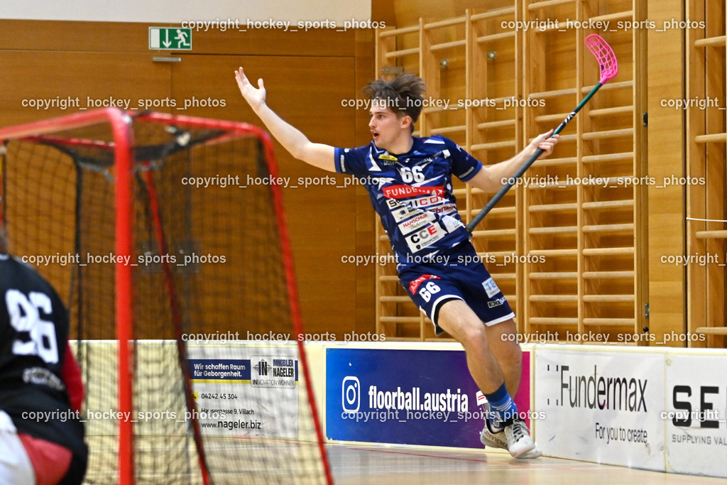 VSV Unihockey vs. KAC Floorball | #66 Jakob Rainer VSV Unihockey, VSV Unihockey vs. KAC Floorball, VSV Unihockey vs. KAC Floorball am 28.03.2026 in Villach (Ballspielhalle St. Martin), Austria, (Photo by Bernd Stefan)