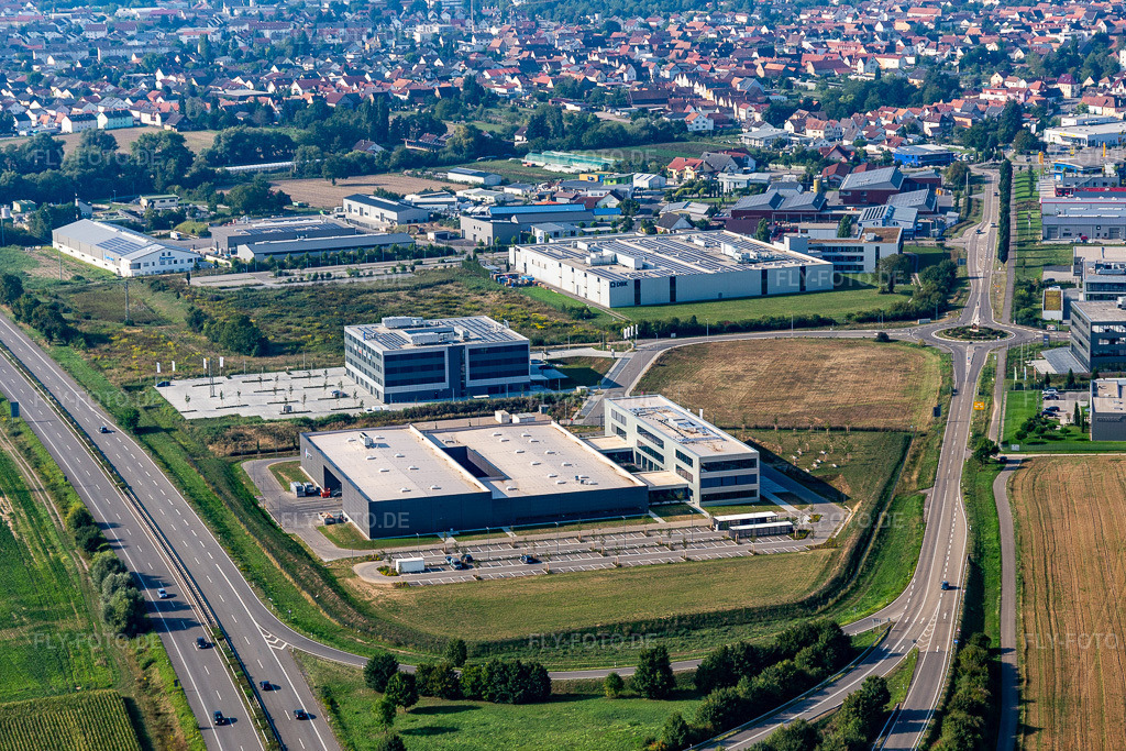 Luftbild: Industriegebiet Nord in Rülzheim im Bundesland Rheinland-Pfalz in Deutschland. Foto: IMG_117264.jpg vom 25.08.2019 durch Werner Riehm/FLY-FOTO.de