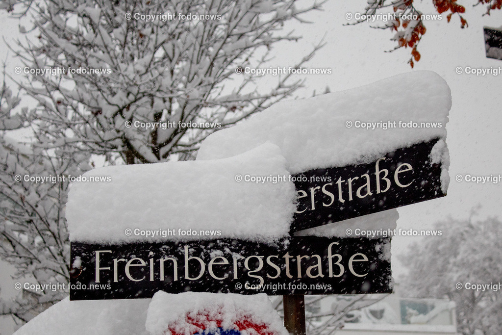 Linz_ Schnee_ 02.12.2023-37 | 02.12.2023, Linz, AUT, Schnee, im Bild Schneefall, Winter, Wintereinbruch, Weiss, Park, Schneefahrbahn, Neuschnee, Baeume, Straeucher, Schneelast, Strassenschild