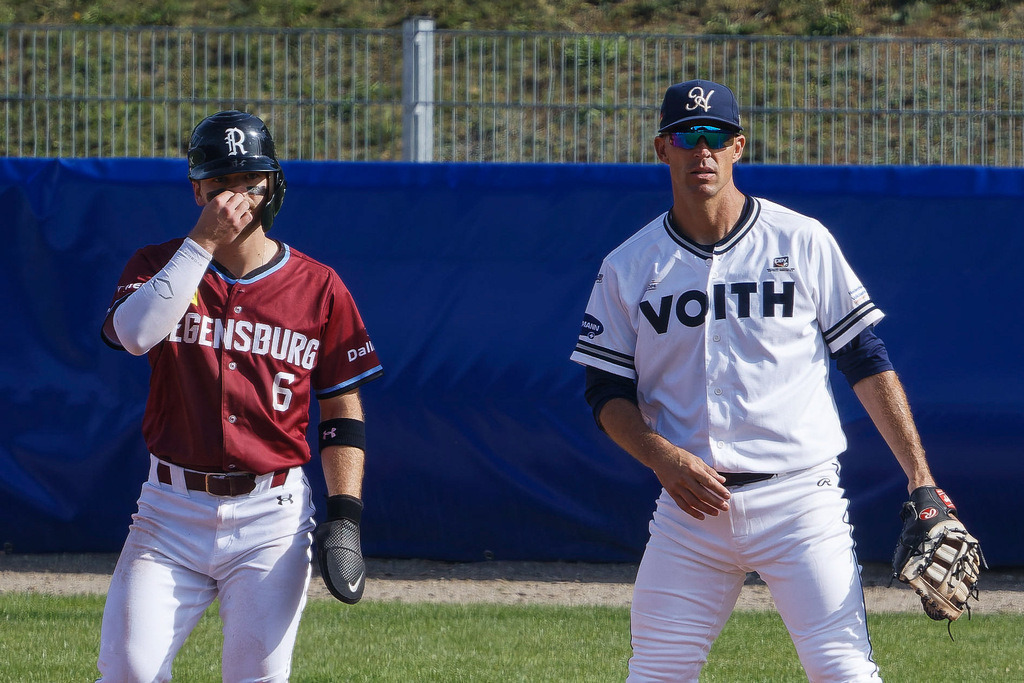 HEIREG_250907_6054 | Baseball-Bundesliga, Deutsche Meisterschaft, DBL, Guggenberger Legionäre vs. Heidenheim Heideköpfe, Spiel 4, Heidenheim, Regensburg, HellensteinEnergie Ballpark - Realisiert mit Pictrs.com