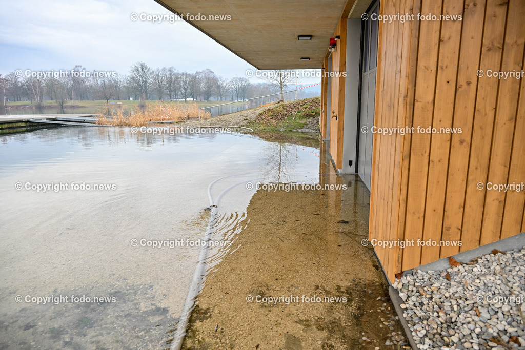 Wasserrettung Pichling_ Pichlingersee_ 29.12.2023-5 | 2912.2023, Linz Pichling, AUT, Wasserrettung, OS Pichling, im Bild Gebaeude der Wasserrettung