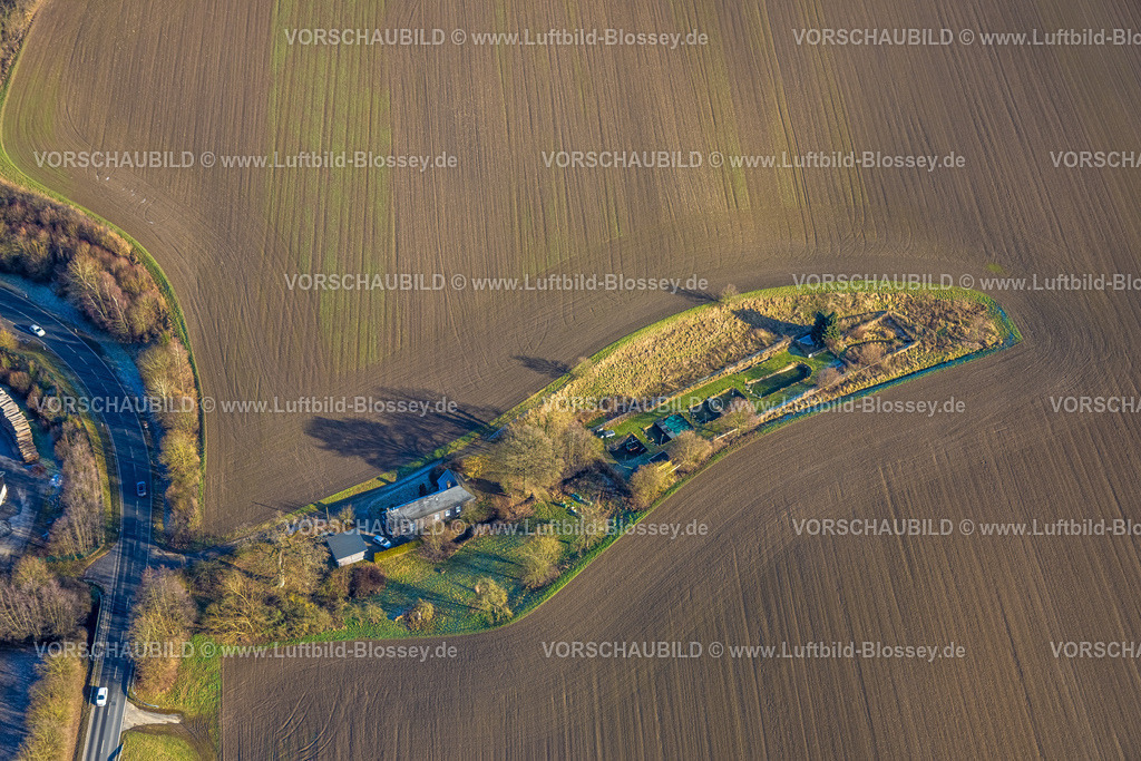 Meschede260104214 | Luftbild, Wohnanlage im Feld an der Straße Laer, Formen und Farben, Berghausen, Meschede, Sauerland, Nordrhein-Westfalen, Deutschland