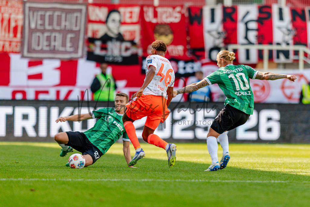 2. Bundesliga, Saison 2025/26, 5. Spieltag : SC Preußen Münster - Fortuna Düsseldorf | Münster, 14.09.2025: 2. Bundesliga, 5. Spieltag, SC Preußen Münster gegen Fortuna Düsseldorf im LVM-Preußenstadion in Münster. Foto: sportfotografie.ms | Markus Paletta - Realisiert mit Pictrs.com