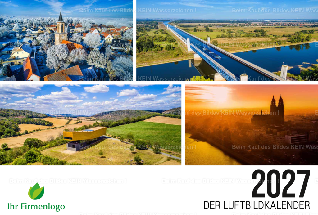 Kalender_SA_2027_Deckblatt | Als ich 2017 den ersten Magdeburger Luftbildkalender veröffentlichte, hätte ich nie gedacht, wohin mich diese Idee einmal führen würde. --- Heute halte ich den Luftbildkalender 2027 für ganz Sachsen-Anhalt in den Händen. Hinter jedem Kalender stehen unzählige Flugstunden mit Drohne oder Tragscharauber. Im Laufe der Jahre habe ich Sachsen-Anhalt immer wieder überflogen und dabei ein einzigartiges Luftbildarchiv aufgebaut. Besonders freut mich, dass sich der Kalender ständig weiterentwickelt hat. --- Viele Unternehmen lassen den Kalender heute mit ihrem eigenen Logo und ihrem Corporate Design gestalten und verschenken ihn an Kunden, Geschäftspartner oder Mitarbeiter. Aus einer kleinen Idee ist ein fester Bestandteil meiner Selbstständigkeit geworden. --- Manchmal werde ich gefragt, wie viele Orte ich eigentlich schon fotografiert habe. Dann antworte ich oft mit einem Lächeln:„Nennen Sie mir einen Ort in Sachsen-Anhalt oder eine Straße in Magdeburg – die Wahrscheinlichkeit ist groß, dass ich sie bereits von oben fotografiert habe. Wenn ich diesen Satz ausspreche, wird mir selbst bewusst, welche Reise hinter mir liegt. Meine Heimat von oben zu zeigen, ist bis heute eine schön Aufgabe. - Realisiert mit Pictrs.com