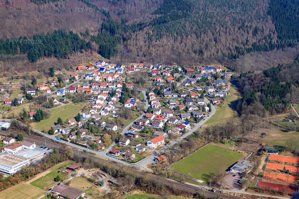 Luftbild: Am Mittelberg in Zwingenberg im Bundesland Baden-Württemberg in Deutschland. Foto: IMG_38113.jpg vom 12.03.2011 durch Werner Riehm/FLY-FOTO.de