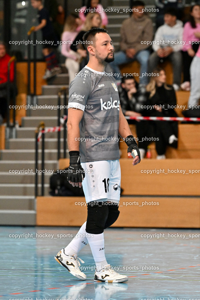 Carinthia Flamengo Futsal Club vs. Futsal Klagenfurt | #18 Vladimir Kajkut Futsal Klagenfurt, Carinthia Flamengo Futsal Club vs. Futsal Klagenfurt, Carinthia Flamengo Futsal Club vs. Futsal Klagenfurt am 01.12.2024 in Klagenfurt (Ballspielhalle Viktring), Austria, (Photo by Bernd Stefan)