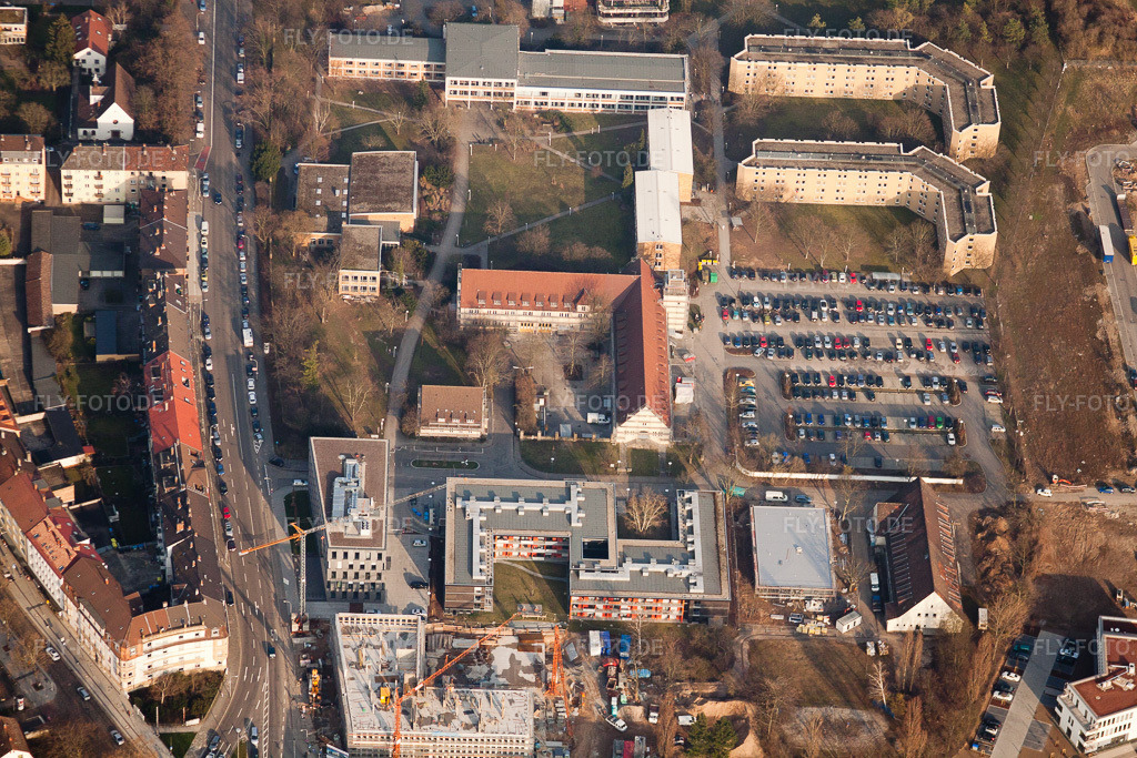 Luftbild: Neuostheim, Projekt EASTSITE der B.A.U. Bauträgergesellschaft mbH im Ortsteil Neuostheim in Mannheim im Bundesland Baden-Württemberg in Deutschland. Foto: IMG_25229.jpg vom 23.03.2010 durch Werner Riehm/FLY-FOTO.de