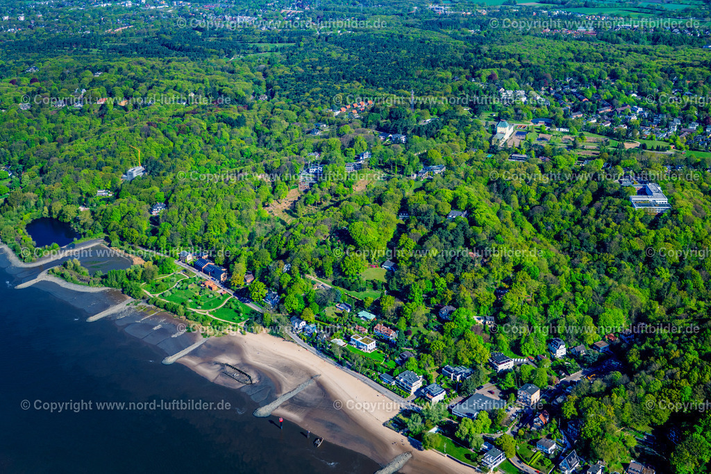 Hamburg_Elbstrand_Falkensteinufer_ELS_1204270425 | HAMBURG 27.04.2025 Parkanlage " Waldpark Falkenstein " an der Straße Falkensteiner Ufer der Elbe in Hamburg, Deutschland. // Park "Waldpark Falkenstein" on the Falkensteiner Ufer street of the Elbe in Hamburg, Germany. Foto: Martin Elsen