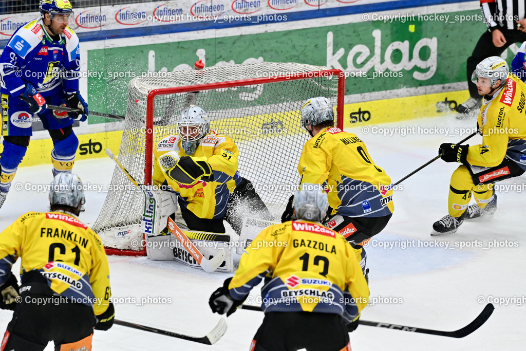 EC IDM WÄRMEPUMPEN VSV vs. Vienna Capitals | #13 Randy Gazzola Vienna Capitals, #61 Zane Franklin Vienna Capitals, #31 Evan Cowley Vienna Capitals, #91 Nick Hutchison EC VSV, #9 Leon Wallner Vienna Capitals, #44 Carter Souch Vienna Capitals, EC IDM WÄRMEPUMPEN VSV vs. Vienna Capitals, EC IDM WÄRMEPUMPEN VSV vs. Vienna Capitals am 16.11.2025 in Villach (Stadthalle Villach), Austria, (Photo by Bernd Stefan)