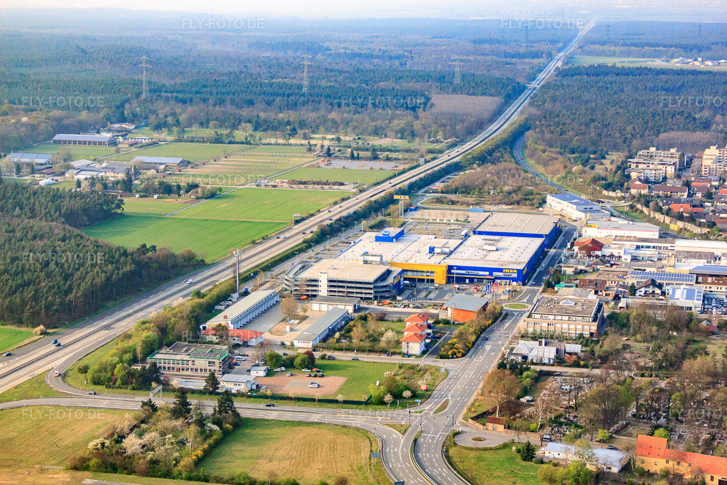 Luftbild: IKEA Walldorf in Walldorf im Bundesland Baden-Württemberg in Deutschland. Foto: IMG_49479.jpg vom 06.04.2012 durch Werner Riehm/FLY-FOTO.demobile
