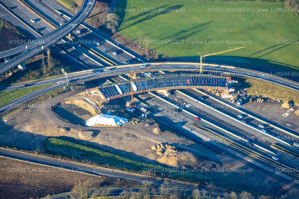 Duisburg241202644 | Luftbild, Autobahnkreuz Kaiserberg, Autobahn A3 und Autobahn A40, Baustelle Brückenneubau, Duissern, Duisburg, Ruhrgebiet, Nordrhein-Westfalen, Deutschland