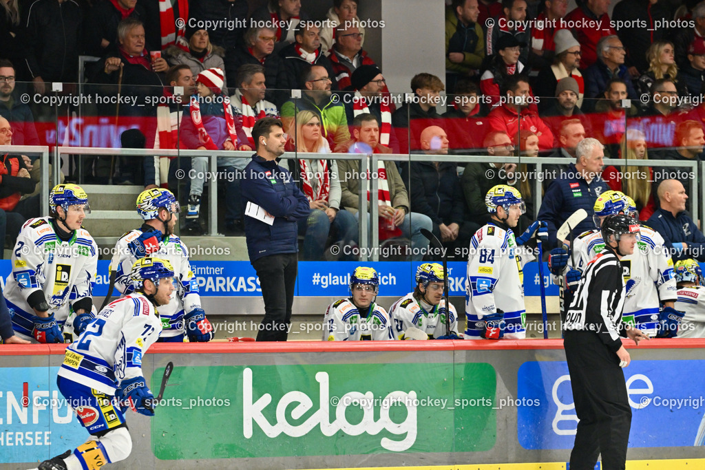 EC KAC vs. EC IDM Wärmepumpen VSV 5.11.2023 | Spielerbank EC VSV, Assistentcoach EC VSV Marcel Rodman, Headcoach EC VSV Rob Daum