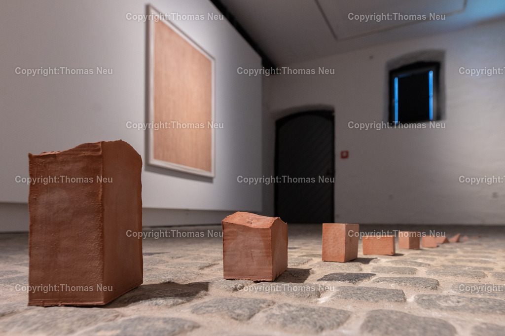 DSC_0483 | Jonas Wendelin zeigt großformatige Skulpturen und Rauminstallationen aus Ton und Lehm, basierend auf 3D‑Scans von organischen Materialien wie verrottenden Baumstämmen und archäologischen Gefäßen aus der Museums‑Sammlung. Diese Arbeiten thematisieren Material als Archiv und Informationsträger, Erosion und Zerstörung — sowohl formal als auch inhaltlich. Die Werke schaffen Spannungsfelder zwischen haptischer Realität und digitaler Wahrnehmung, und lassen Wahrnehmungskategorien wie natürlich oder künstlich verschwimmen. 
