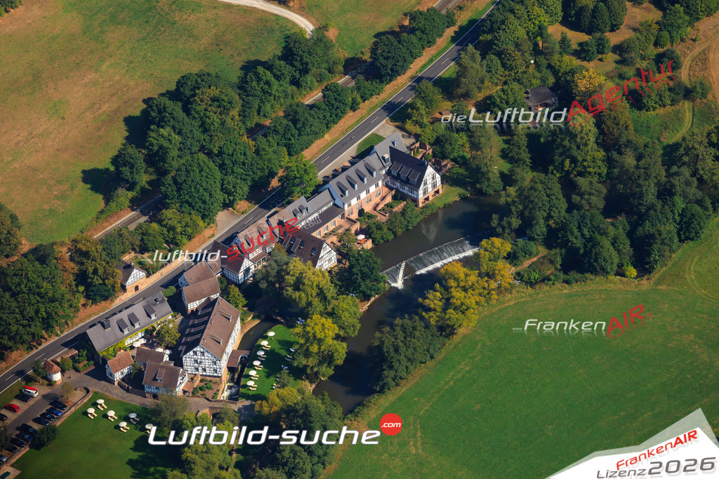 Die Luftaufnahme der Stadt Hammelburg wurde vom UL-Flugzeug heraus erstellt ( keine Drohne )- hohe Auflösung für beste Qualität