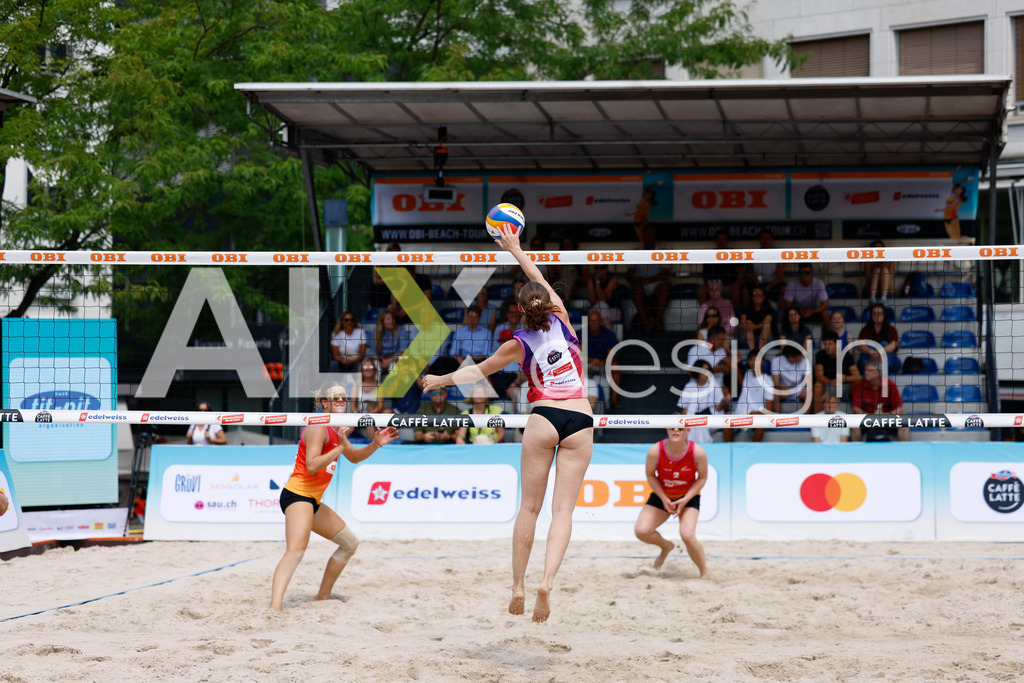 Obi BeachTour 2026 - Basel | BASEL, SWITZERLAND - JULY 17: DUNJA GERSON (SUI) during the Obi BeachTour 2026 match between KLUSER / SCHWAB (SUI) and GERSON / SCHALTEGGER (SUI) at Barfüsserplatz on July 17, 2026 in Basel, Switzerland. - Realisiert mit Pictrs.com