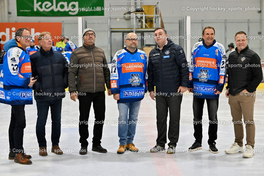 ESC Sparkasse Steindorf vs. LE Kings | Gerhard Schreilechner Sparkasse Feldkirchen Marketing, Udo Bergner Sparkasse Feldkirchen, Sektionsleiter ESC Steindorf hans Tschernutter, Kärntner Eishockey Präsident Michael Herzog Löschnig, Bürgermeister Steindorf Georg Kavalar, Vizebürgermeister Steindorf Gotthard Hatberger, Gerhard Greimer Sparkasse Feldkirchen, ESC Sparkasse Steindorf vs. LE Kings, ESC Sparkasse Steindorf vs. LE Kings am 01.11.2025 in Steindorf (Ossiachersee Halle), Austria, (Photo by Bernd Stefan)