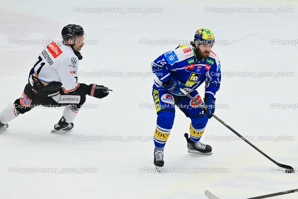 EC IDM Wärmepumpen VSV vs. Pioneers Vorarlberg | #71 Kevin Macierzynski Pioneers Vorarlberg, #74 Joel Teasdale EVC VSV, EC IDM Wärmepumpen VSV vs. Pioneers Vorarlberg, EC IDM Wärmepumpen VSV vs. Pioneers Vorarlberg am 22.02.2026 in Villach (Stadthalle Villach), Austria, (Photo by Bernd Stefan)