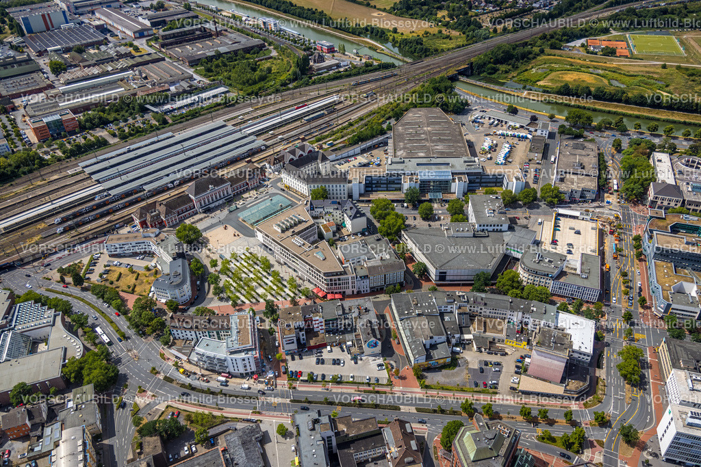 Hamm220707149 | Luftbild, Hamm Westf. Hauptbahnhof, Empfangsgebäude, City, Mitte, Hamm, Ruhrgebiet, Nordrhein-Westfalen, Deutschland