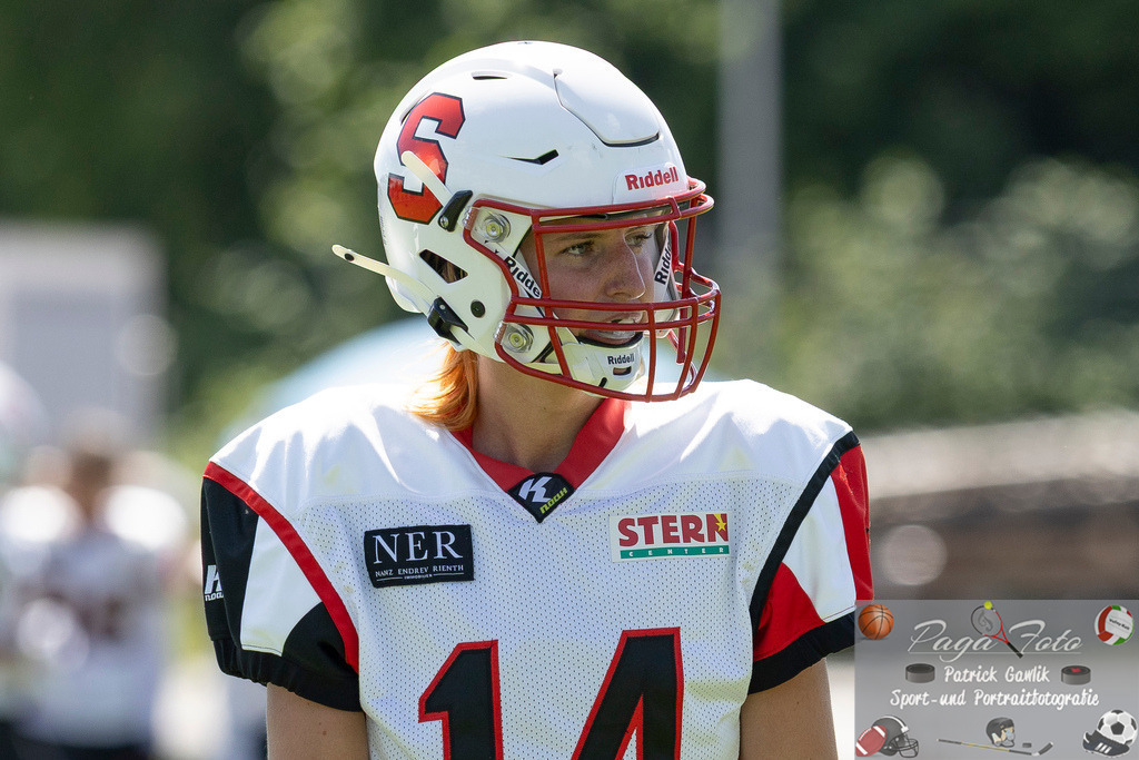 GFLW 1: German Football League Women 1: Rodgau Pioneers Ladies - Stuttgart Scorpions Sisters, 07.06.2026 | Virginia Weipert (Stuttgart Scorpions Sisters #14), Freisteller, Portrait / Porträt, Rodgau Pioneers Ladies - Stuttgart Scorpions Sisters, Rodgau, Maingau-Energie-Stadion "Am Weichsee", 7.6.2026 - Realisiert mit Pictrs.com