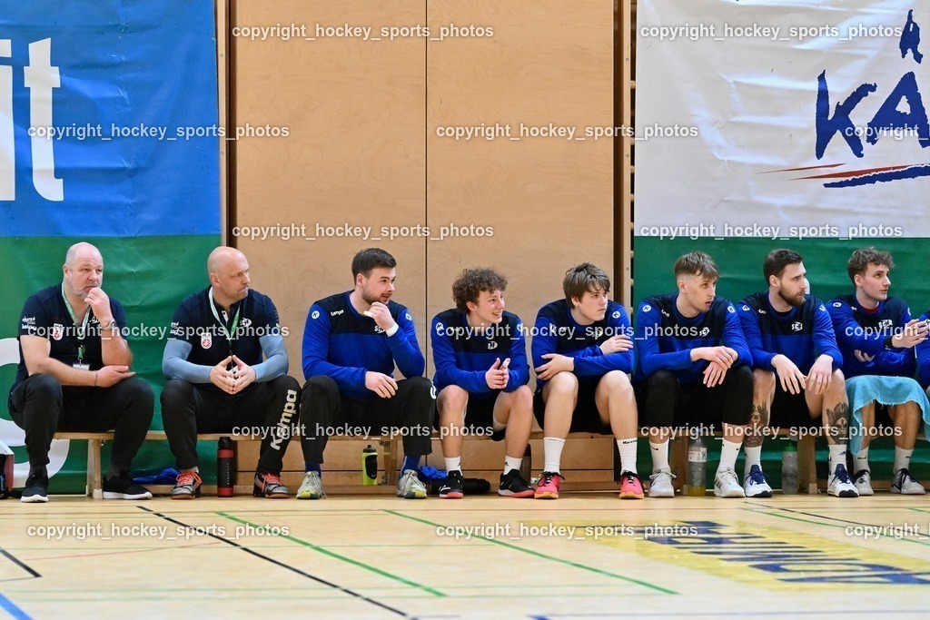 SC Ferlach vs. HSG Bärnbach/Köflach 30.3.2024 | Spielerbank SC Ferlach, SC Ferlach vs. HSG Bärnbach/Köflach 30.3.2024, SC Ferlach vs. HSG Bärnbach/Köflach am 30.03.2024 in Ferlach (Ballspielhalle Ferlach), Austria, (Photo by Bernd Stefan)