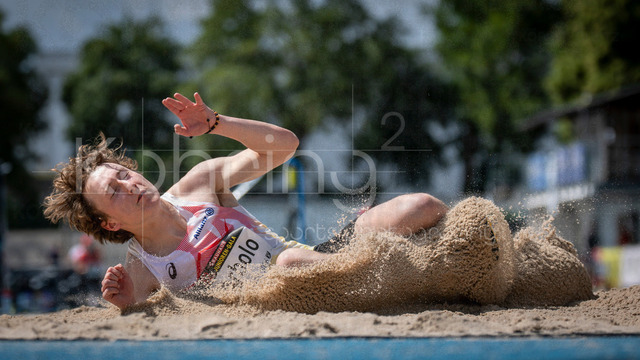 Juniorengala 2026; Mannheim, 14.06.2026 | MANNHEIM, GERMANY - JUNE 14, 2026 : Mathieu Dorbolo (BEL/Belgium) competing in the men’s U20 long jump during the Juniorengala 2026 at Michael-Hoffmann-Stadion on June 14, 2026 in Mannheim, Germany.