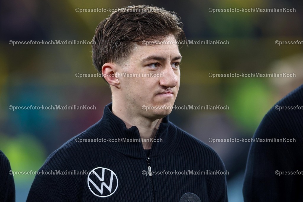 DFB23032502164 | 23.03.2025, Fußball, Viertelfinale UEFA Nations League, Deutschland - Italien, Signal Iduna Park, Saison 2024 2025: Angelo Stiller (GER #16) DFB regulations prohibit any use of photographs as image sequences and or quasi-video.